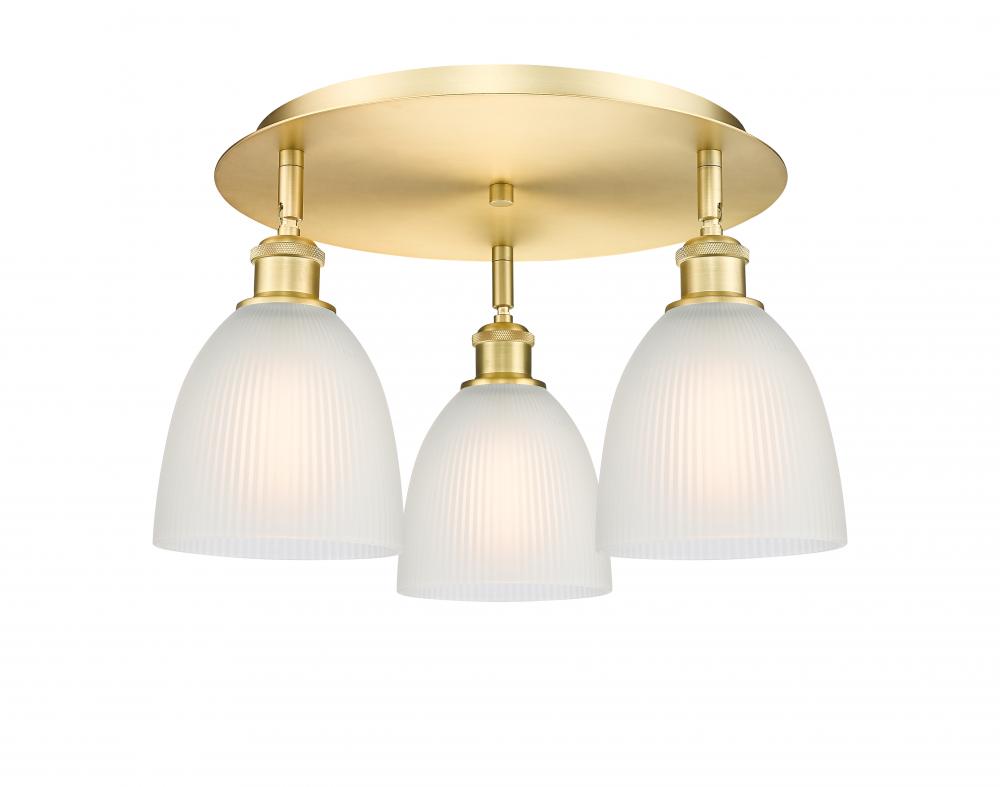 Castile - 3 Light - 18 inch - Satin Gold - Flush Mount