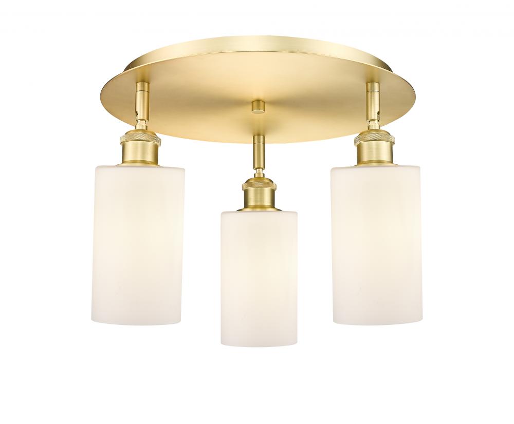 Clymer - 3 Light - 16 inch - Satin Gold - Flush Mount