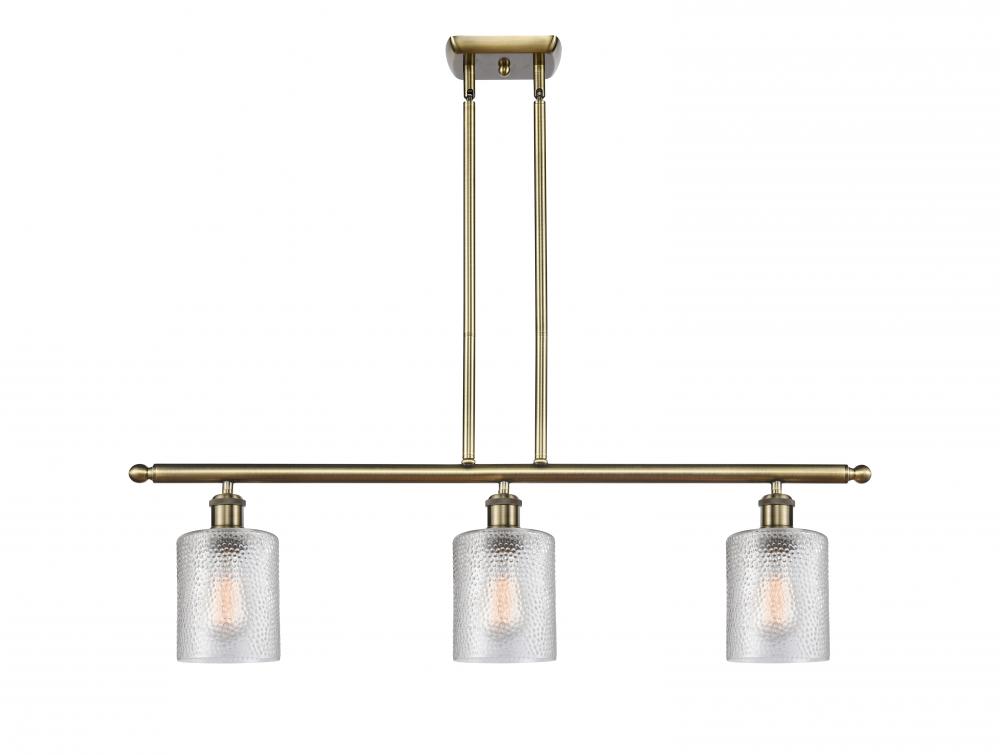 Cobbleskill - 3 Light - 36 inch - Antique Brass - Cord hung - Island Light