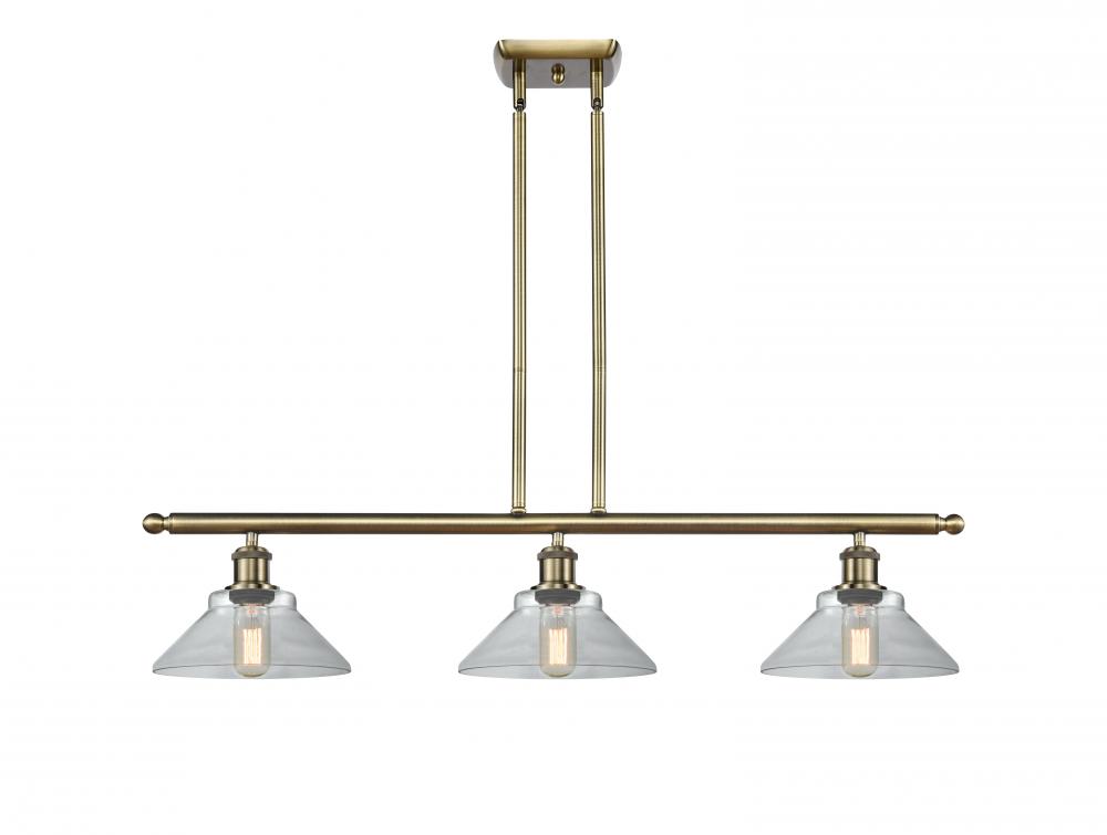 Orwell - 3 Light - 36 inch - Antique Brass - Cord hung - Island Light