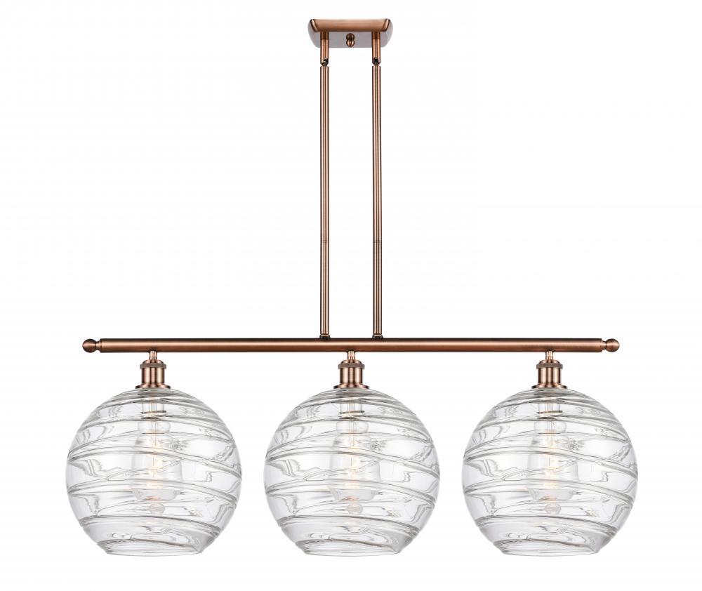 Athens Deco Swirl - 3 Light - 39 inch - Antique Copper - Cord hung - Island Light