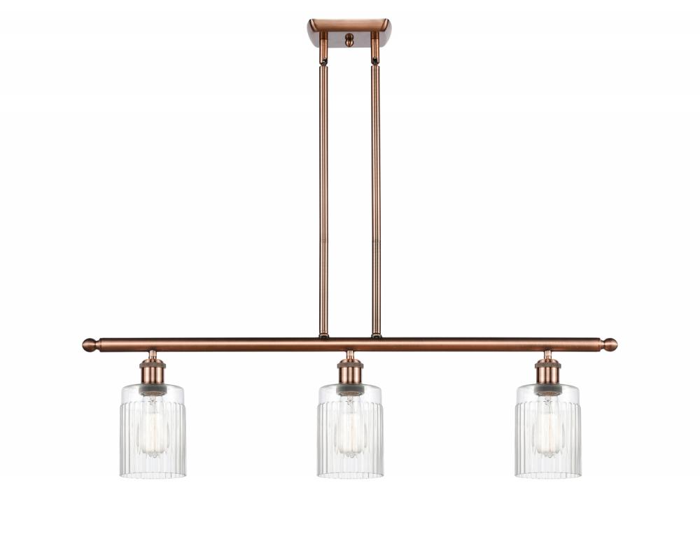 Hadley - 3 Light - 36 inch - Antique Copper - Cord hung - Island Light