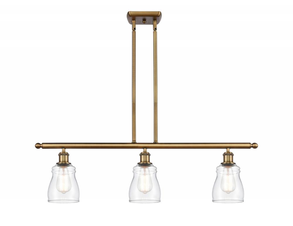 Ellery - 3 Light - 36 inch - Brushed Brass - Cord hung - Island Light