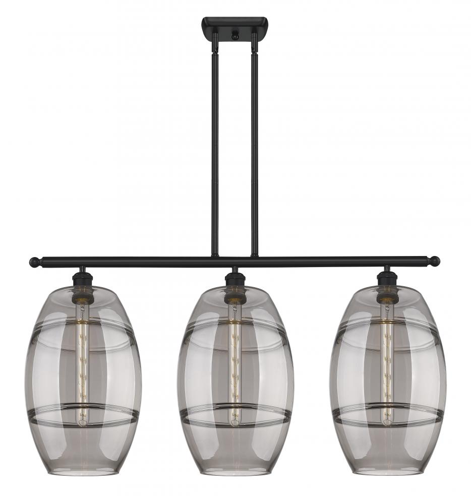 Vaz - 3 Light - 37 inch - Matte Black - Cord hung - Island Light