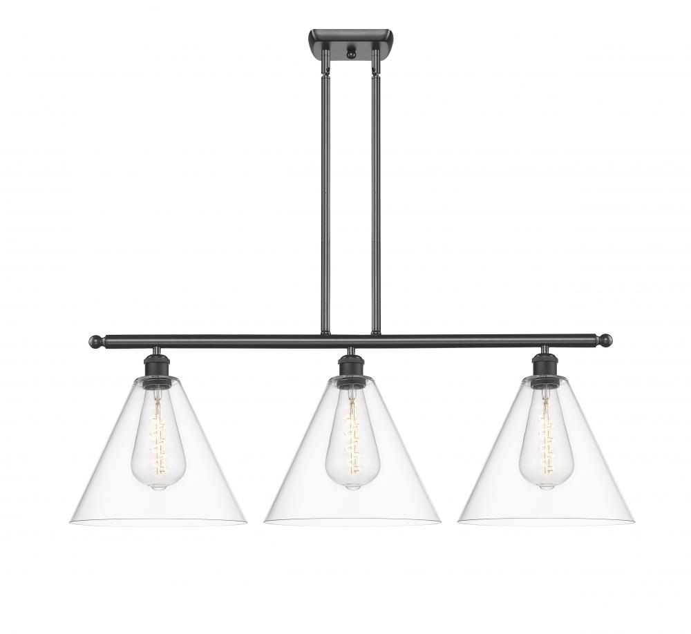 Berkshire - 3 Light - 39 inch - Matte Black - Cord hung - Island Light