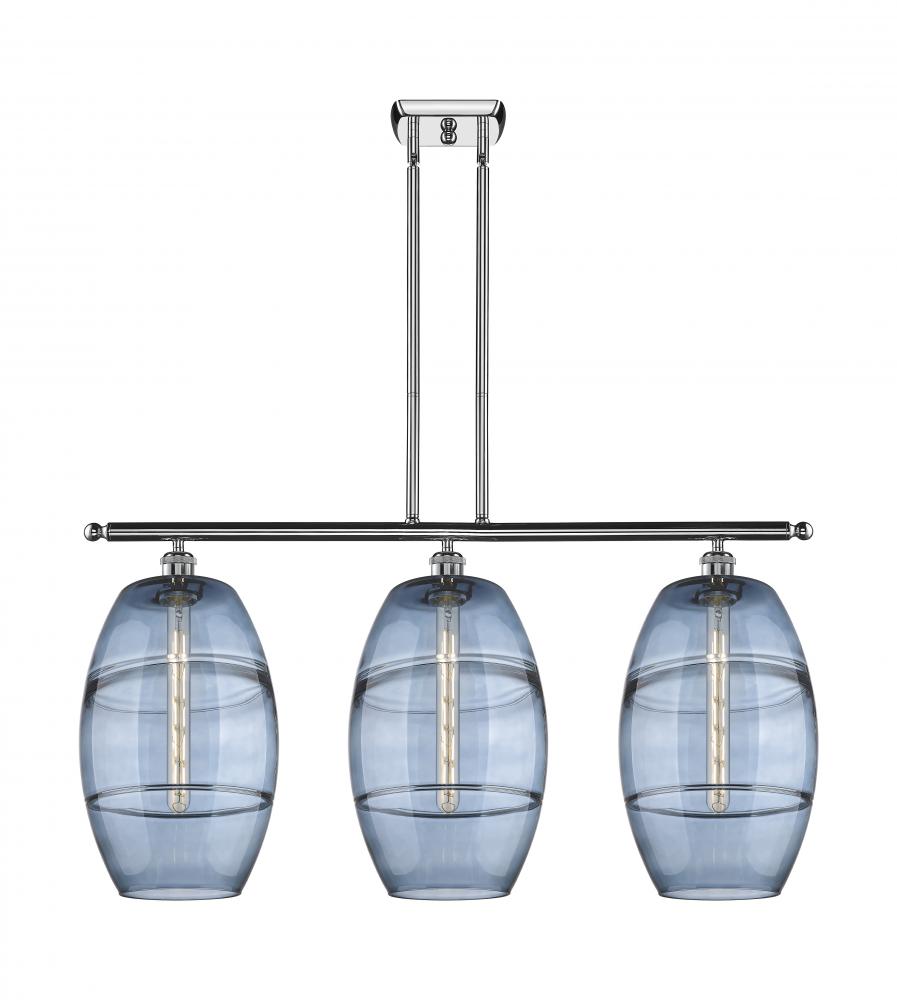 Vaz - 3 Light - 37 inch - Polished Chrome - Cord hung - Island Light