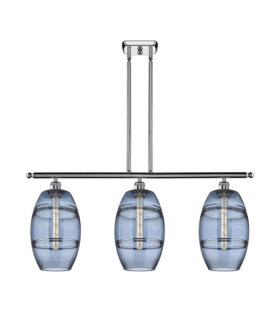 Vaz - 3 Light - 36 inch - Polished Chrome - Cord hung - Island Light