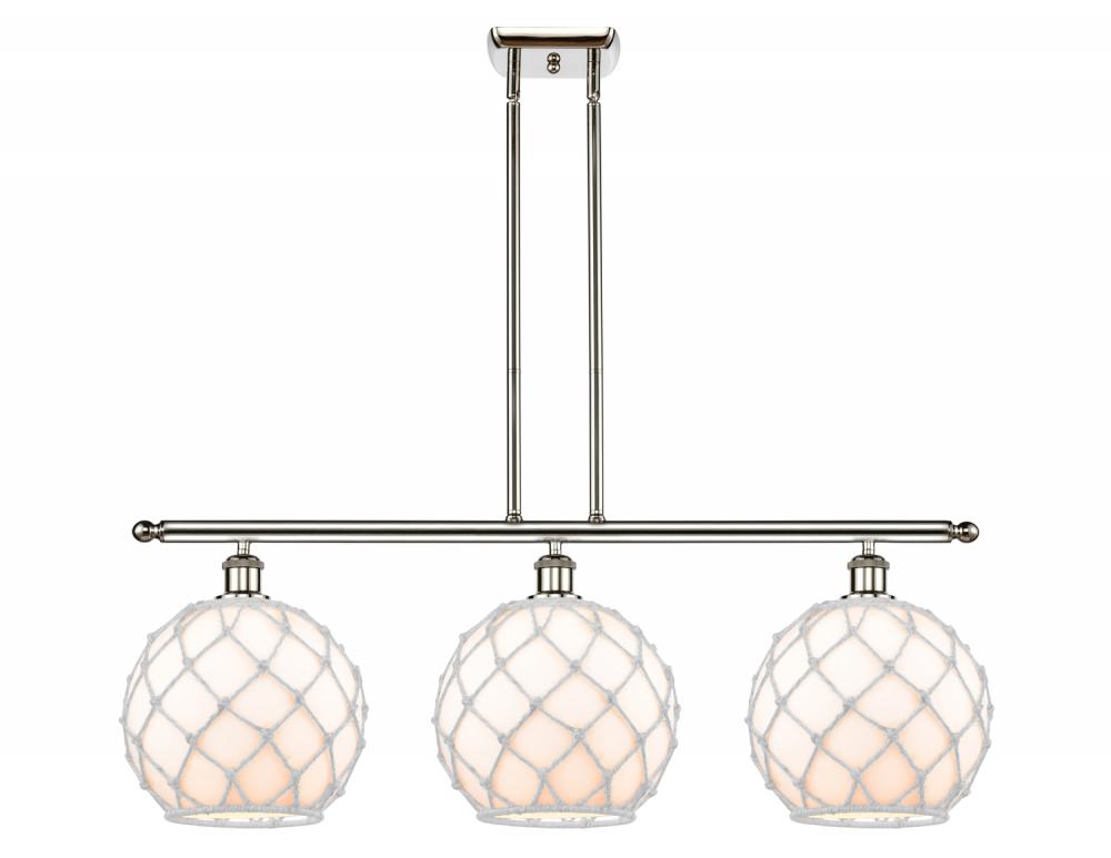 Farmhouse Rope - 3 Light - 37 inch - Polished Nickel - Cord hung - Island Light