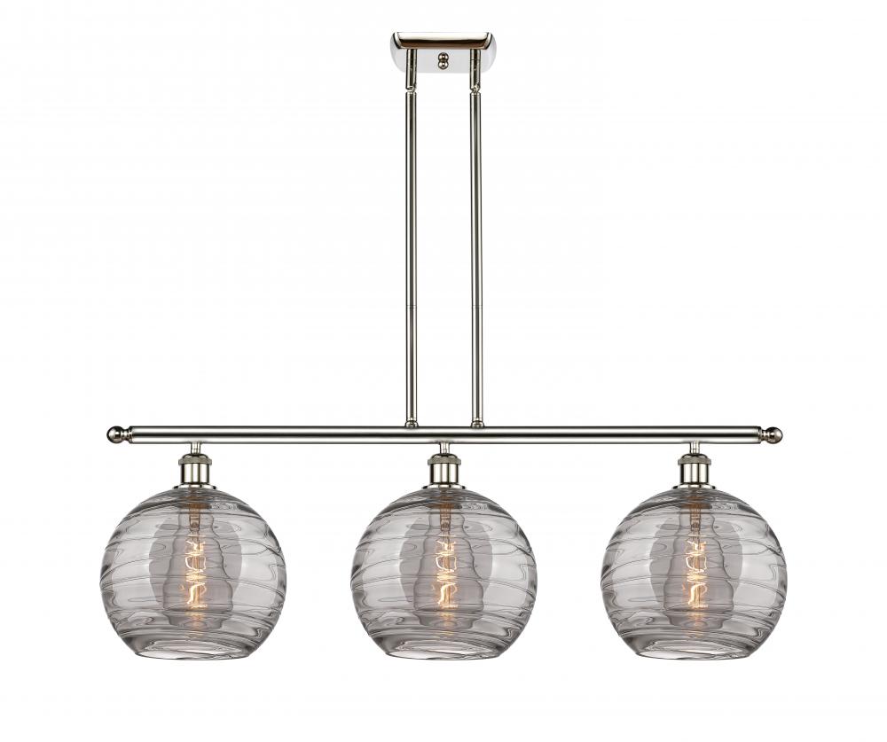 Athens Deco Swirl - 3 Light - 37 inch - Polished Nickel - Cord hung - Island Light