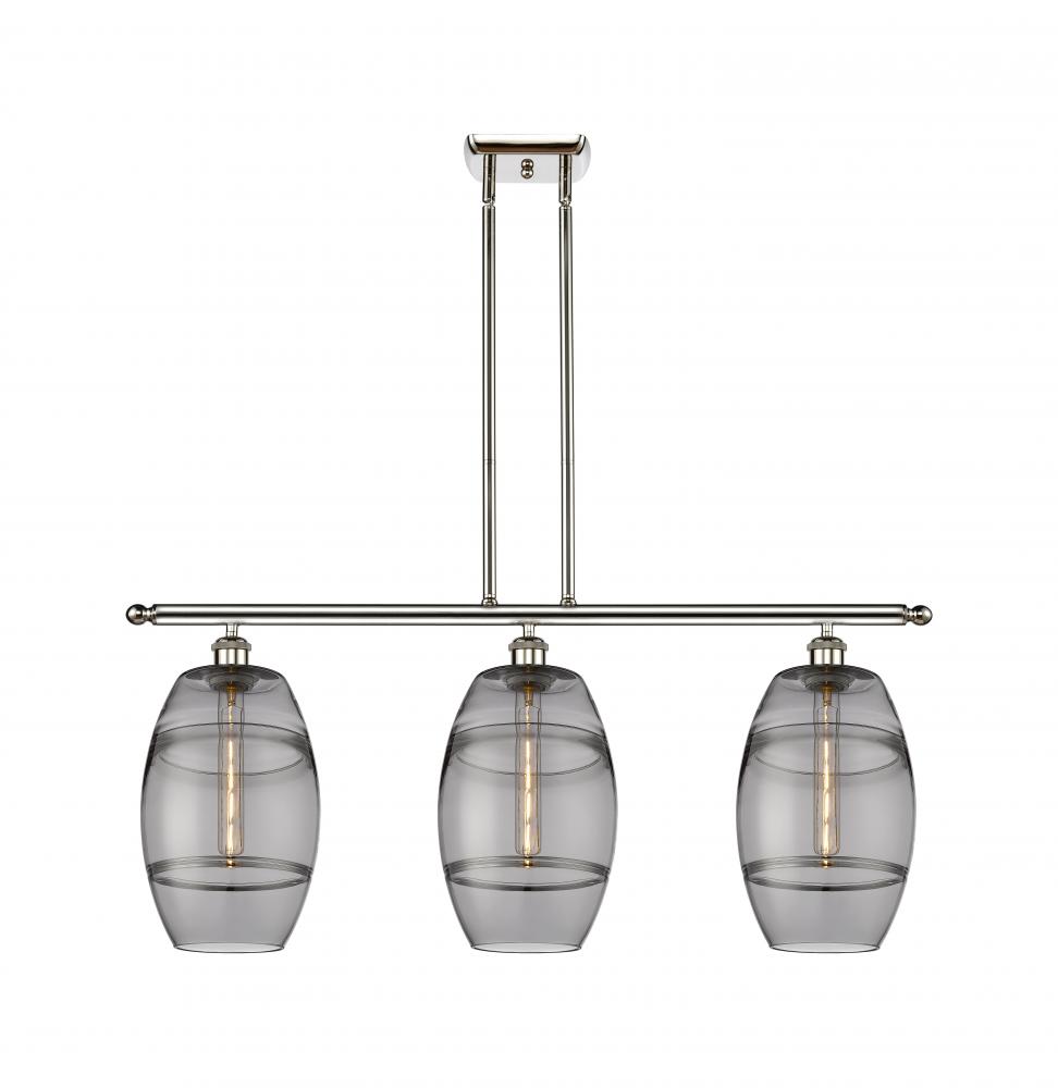 Vaz - 3 Light - 36 inch - Polished Nickel - Cord hung - Island Light