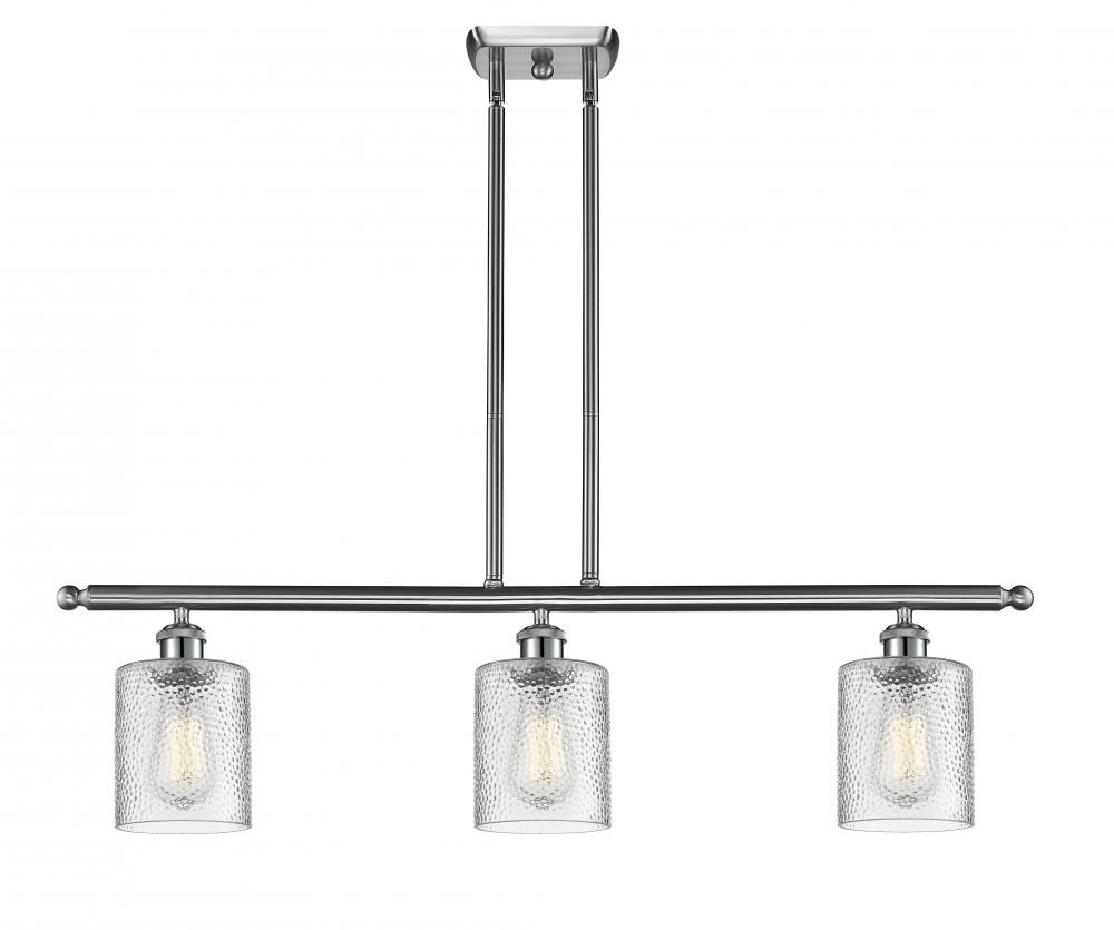 Cobbleskill - 3 Light - 36 inch - Brushed Satin Nickel - Cord hung - Island Light