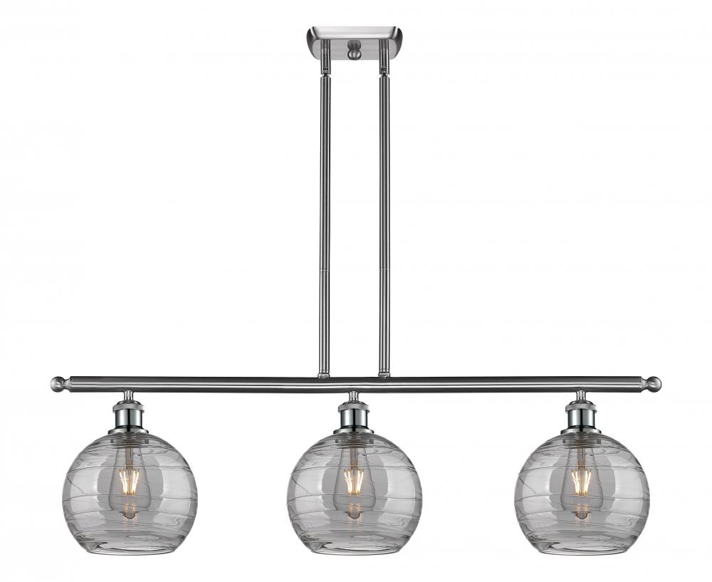 Athens Deco Swirl - 3 Light - 36 inch - Brushed Satin Nickel - Cord hung - Island Light