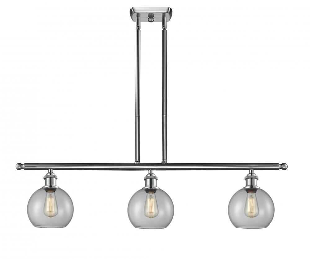 Athens - 3 Light - 37 inch - Brushed Satin Nickel - Stem Hung - Island Light