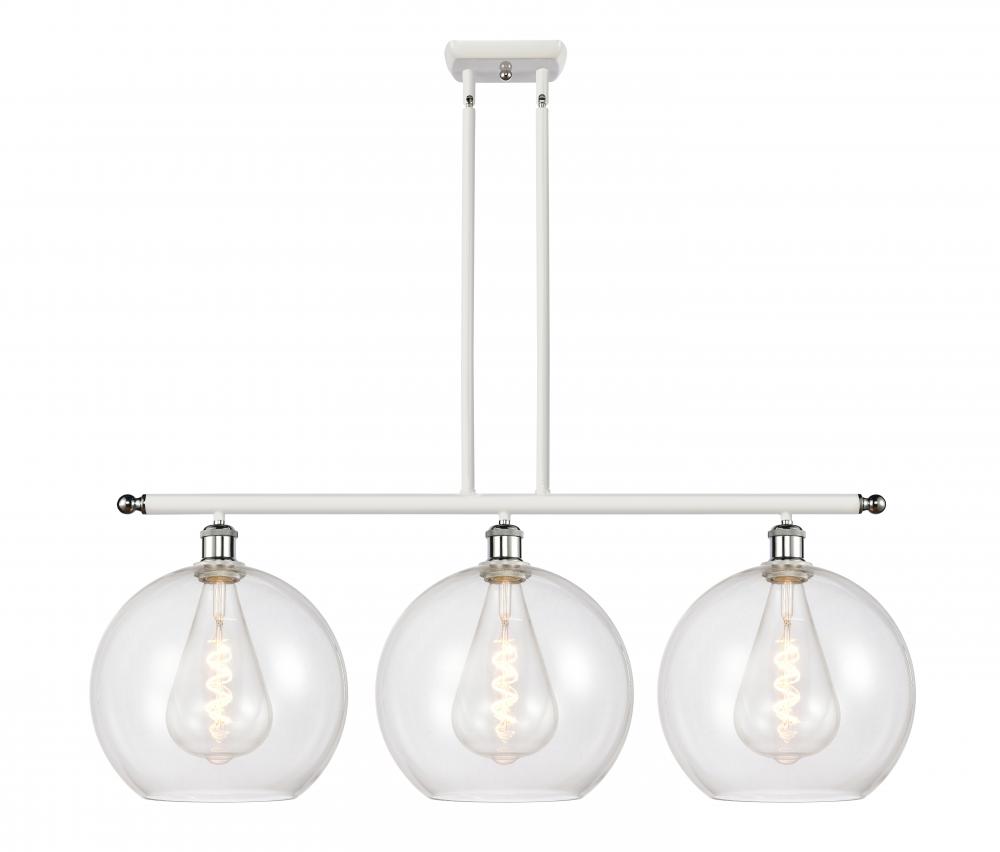 Athens - 3 Light - 38 inch - White Polished Chrome - Stem Hung - Island Light