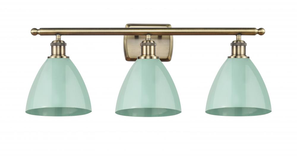 Plymouth - 3 Light - 28 inch - Antique Brass - Bath Vanity Light