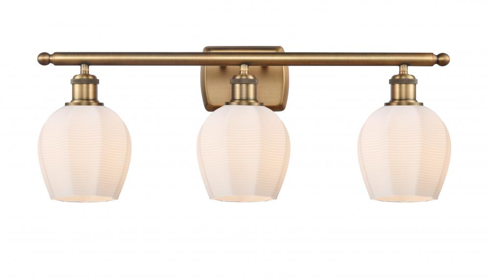 Norfolk - 3 Light - 26 inch - Brushed Brass - Bath Vanity Light