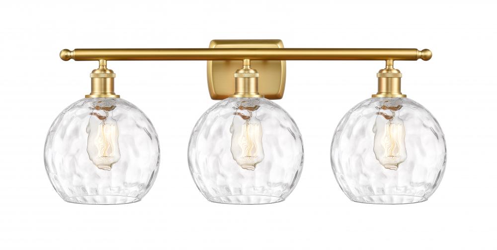 Athens Water Glass - 3 Light - 28 inch - Satin Gold - Bath Vanity Light