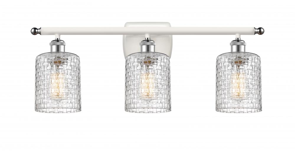 Cobbleskill - 3 Light - 25 inch - White Polished Chrome - Bath Vanity Light