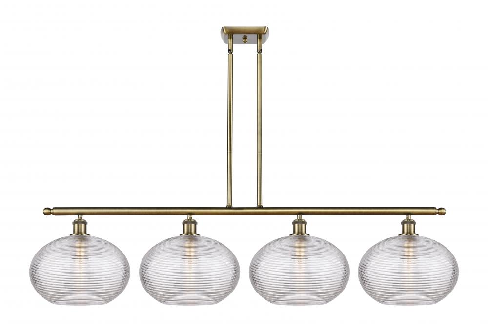 Ithaca - 4 Light - 50 inch - Antique Brass - Cord hung - Island Light