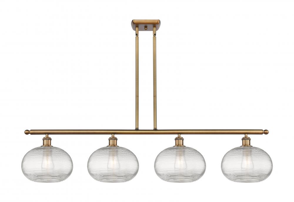 Ithaca - 4 Light - 48 inch - Brushed Brass - Cord hung - Island Light