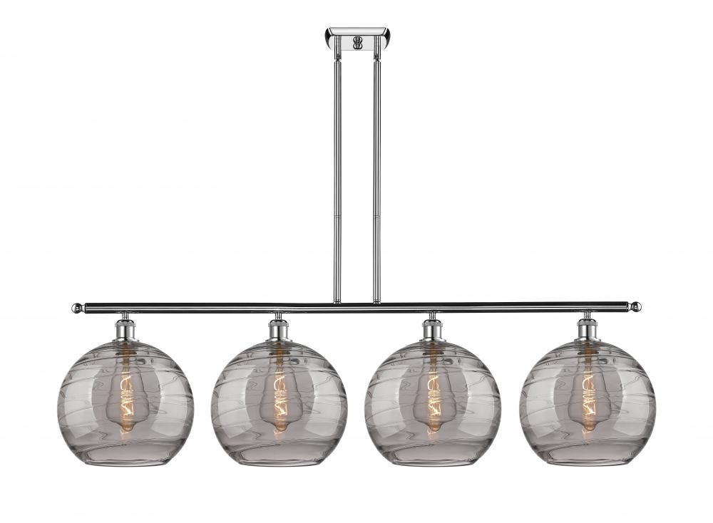 Athens Deco Swirl - 4 Light - 50 inch - Polished Chrome - Cord hung - Island Light