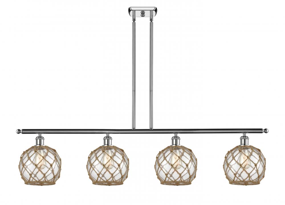 Farmhouse Rope - 4 Light - 48 inch - Polished Chrome - Cord hung - Island Light