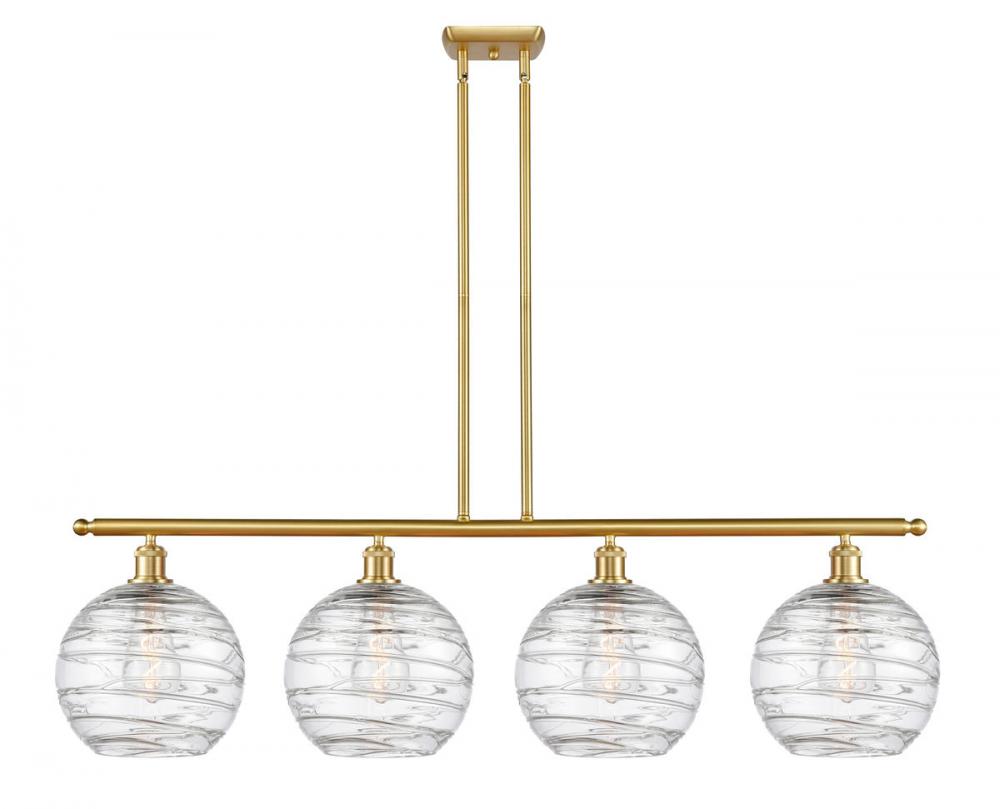 Athens Deco Swirl - 4 Light - 48 inch - Satin Gold - Cord hung - Island Light