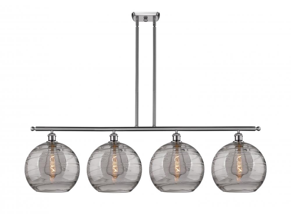 Athens Deco Swirl - 4 Light - 50 inch - Brushed Satin Nickel - Cord hung - Island Light