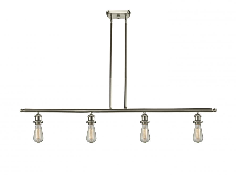 Bare Bulb - 4 Light - 48 inch - Brushed Satin Nickel - Cord hung - Island Light