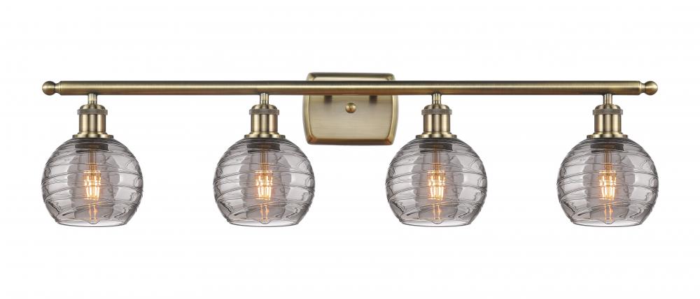 Athens Deco Swirl - 4 Light - 36 inch - Antique Brass - Bath Vanity Light