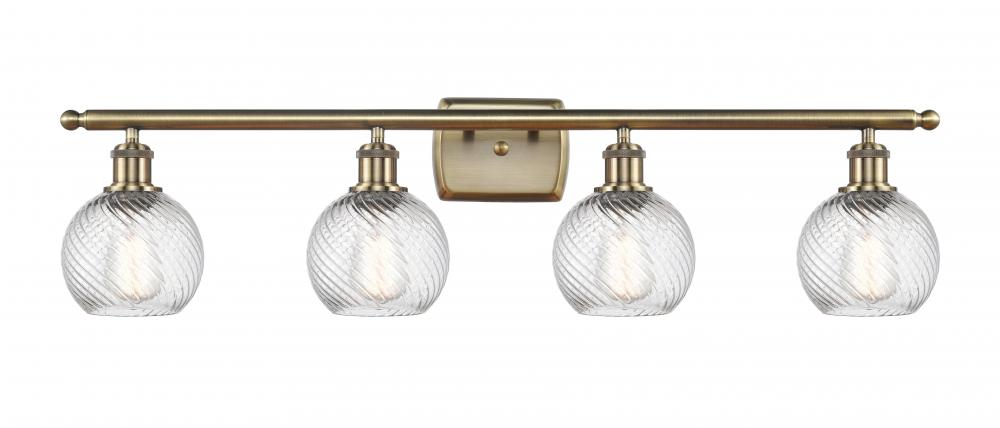 Small Twisted Swirl 4 Light Bath Vanity Light part of the Ballston Collection