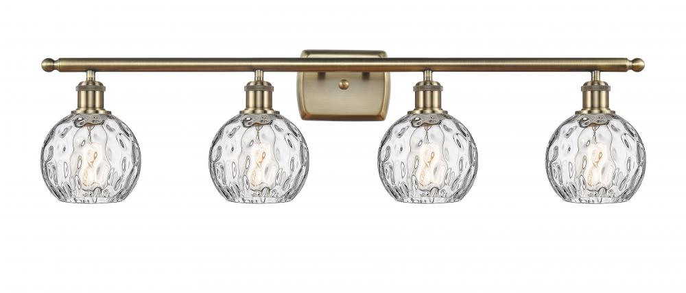 Athens Water Glass - 4 Light - 36 inch - Antique Brass - Bath Vanity Light