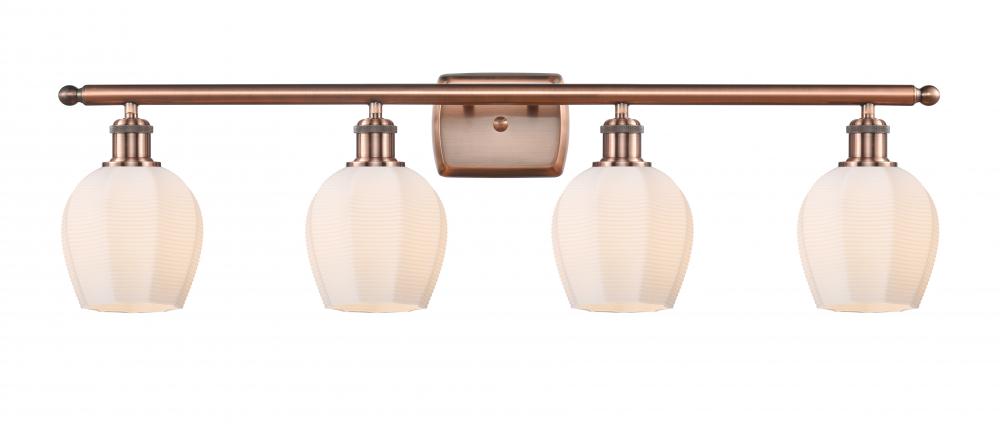 Norfolk - 4 Light - 36 inch - Antique Copper - Bath Vanity Light