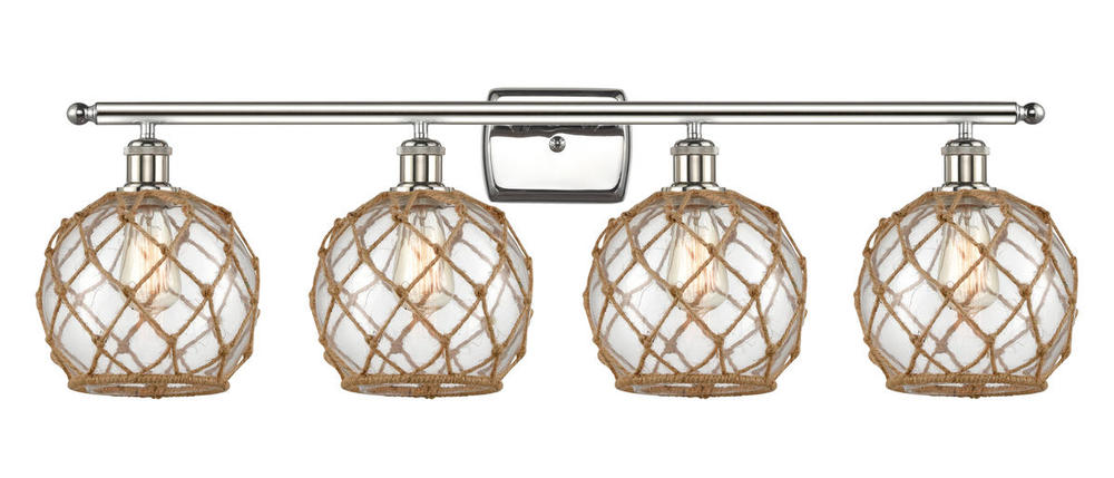 Farmhouse Rope - 4 Light - 38 inch - Polished Nickel - Bath Vanity Light