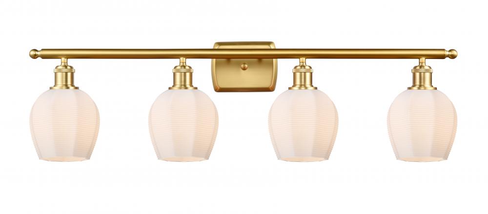 Norfolk - 4 Light - 36 inch - Satin Gold - Bath Vanity Light