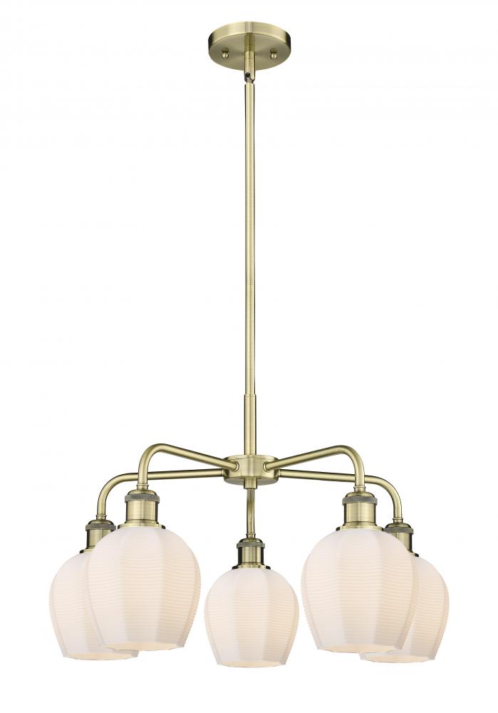 Norfolk - 5 Light - 24 inch - Antique Brass - Chandelier