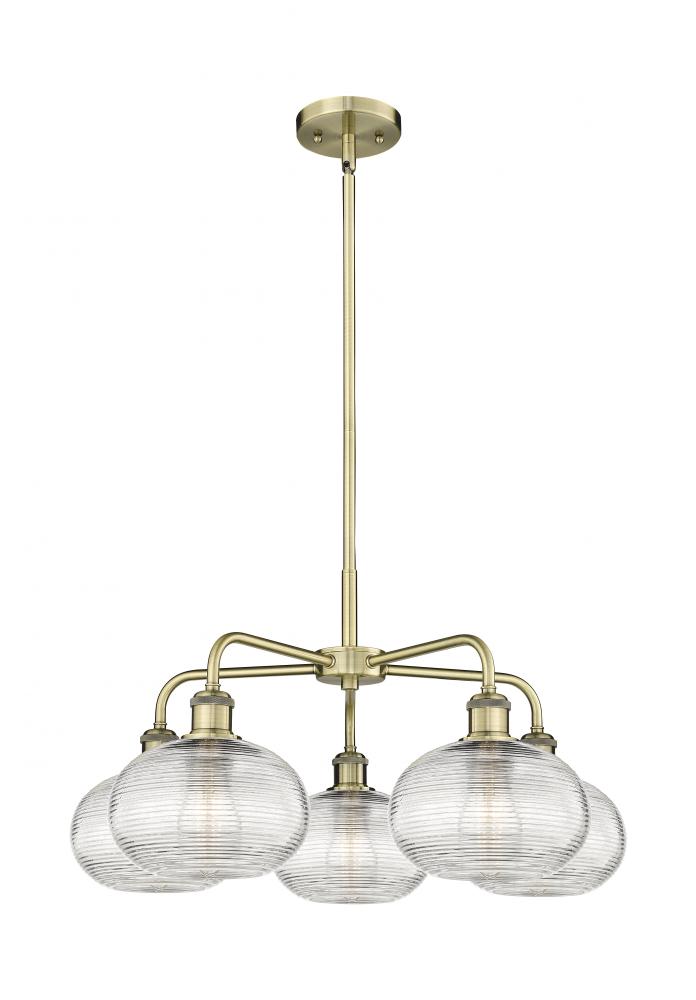 Ithaca - 5 Light - 26 inch - Antique Brass - Chandelier