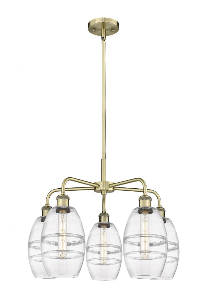 Vaz - 5 Light - 24 inch - Antique Brass - Chandelier