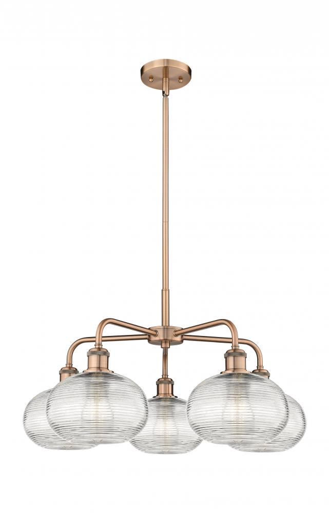 Ithaca - 5 Light - 26 inch - Antique Copper - Chandelier