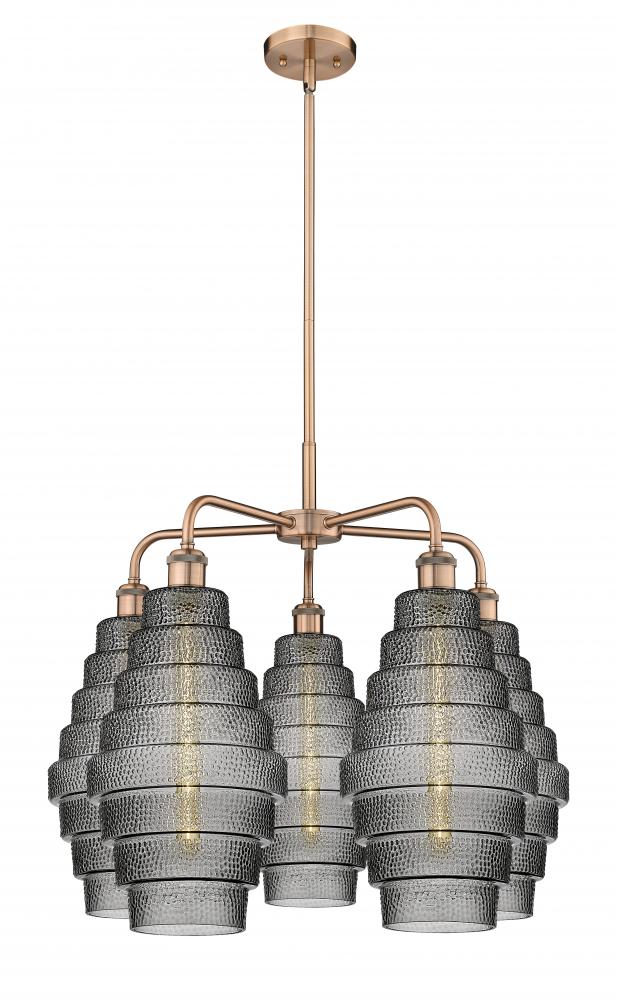 Cascade - 5 Light - 26 inch - Antique Copper - Chandelier