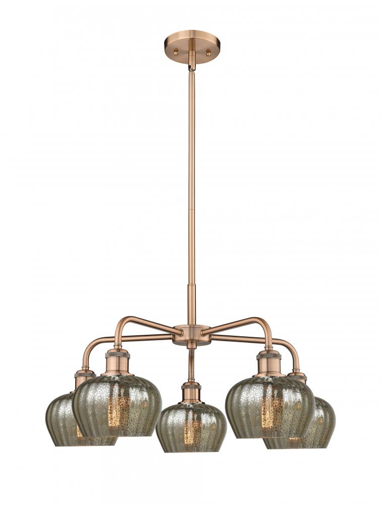 Fenton - 5 Light - 25 inch - Antique Copper - Chandelier