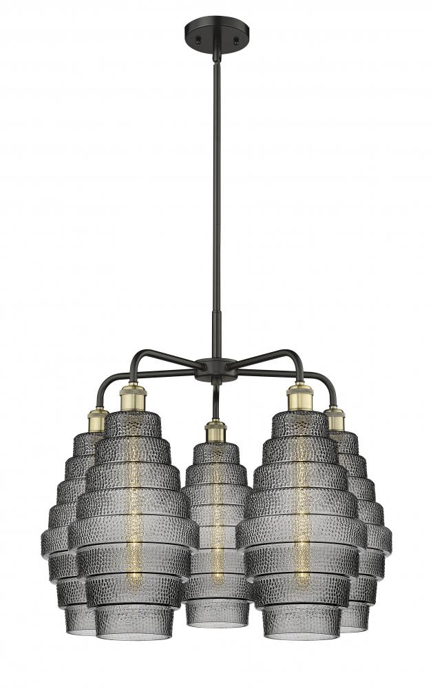 Cascade - 5 Light - 26 inch - Black Antique Brass - Chandelier