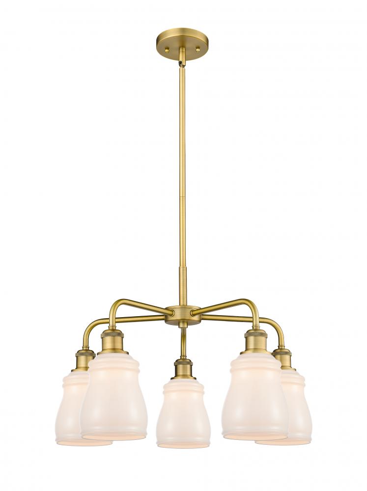 Ellery - 5 Light - 23 inch - Brushed Brass - Chandelier