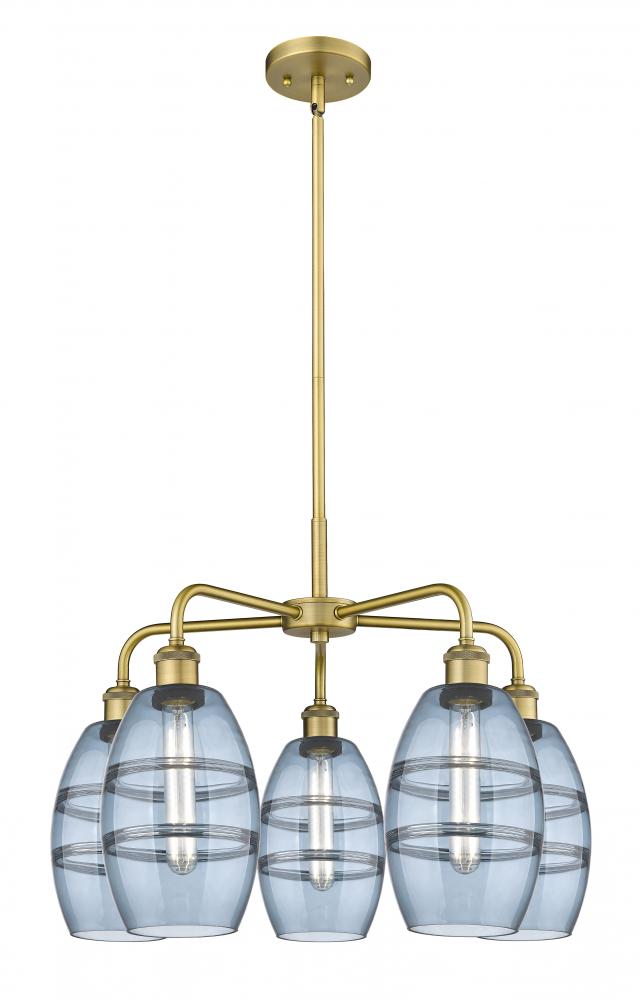 Vaz - 5 Light - 24 inch - Brushed Brass - Chandelier