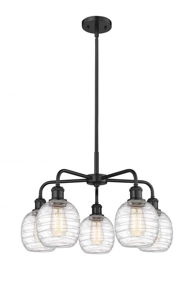 Belfast - 5 Light - 24 inch - Matte Black - Chandelier