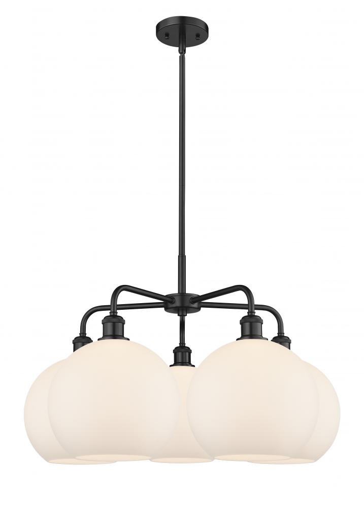 Athens - 5 Light - 28 inch - Matte Black - Chandelier