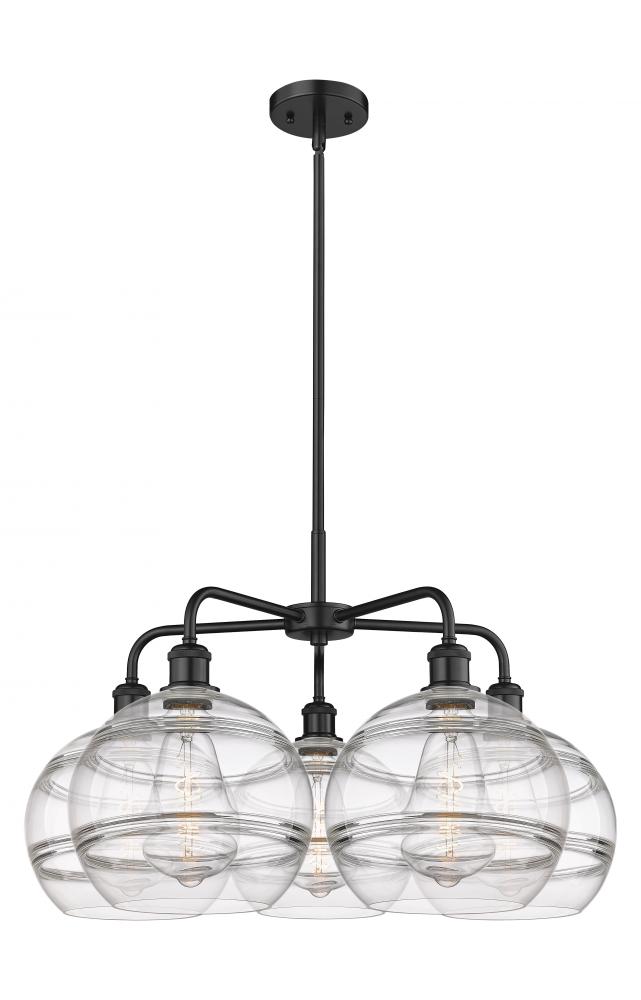 Rochester - 5 Light - 28 inch - Matte Black - Chandelier