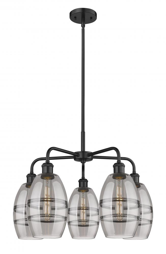 Vaz - 5 Light - 24 inch - Matte Black - Chandelier