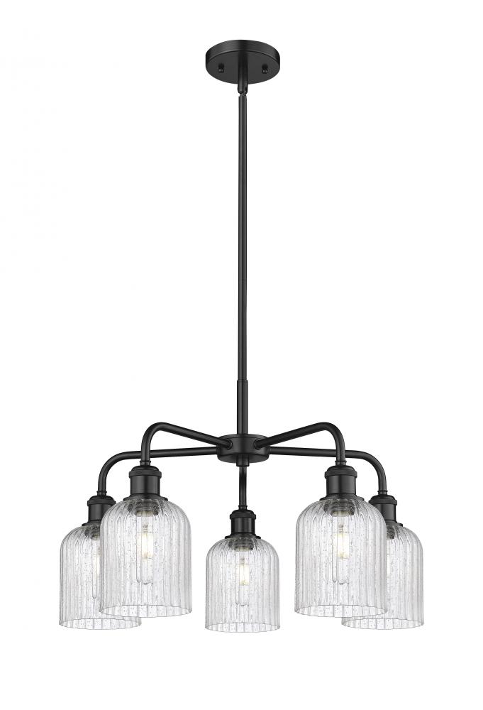 Bridal Veil - 5 Light - 23 inch - Matte Black - Chandelier