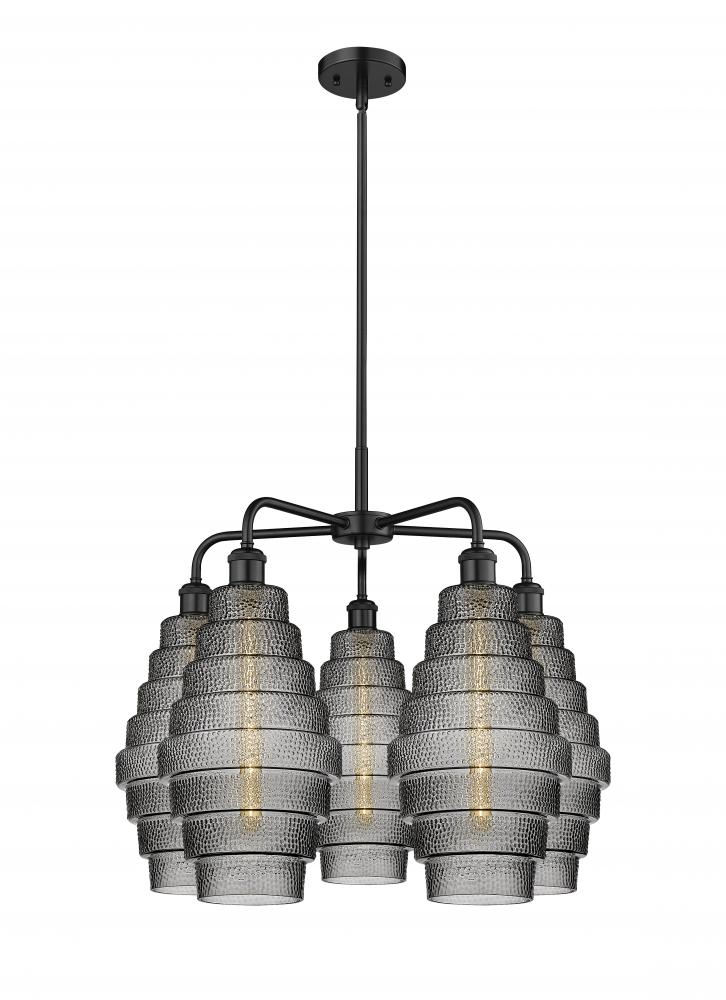 Cascade - 5 Light - 26 inch - Matte Black - Chandelier